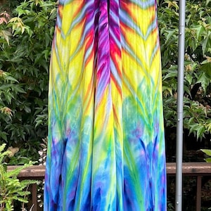 Backless Halter Dress Rainbow Tie dye