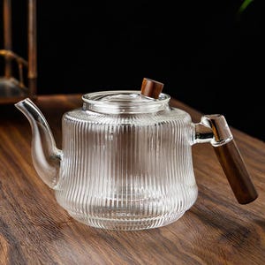 Glass teapot | High-temperature resistant glass teapot | Glass tea brewing pot | Tea and water separator teapot | Flower teapot