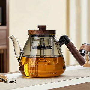 Tetera grande de vidrio con infusor / Resistente al calor, apta para estufa.