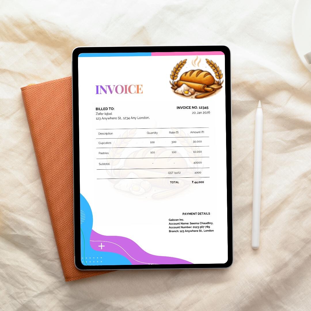 Editable Bakery Invoice Template for Cake Orders | Canva Template ...