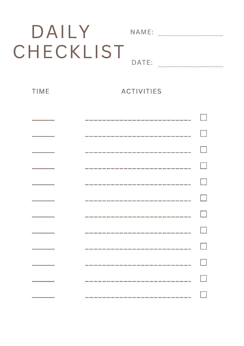 Daily Routine Checklist Printable | Daily Schedule Checklist | PDF - Etsy