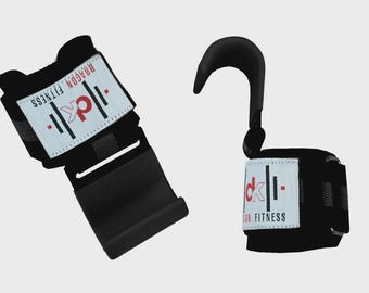 Weight Lifting Hooks Wrist Straps Pair Deadlift Grip Support Gym Training Pulling Straps for Powerlifting Bodybuilding