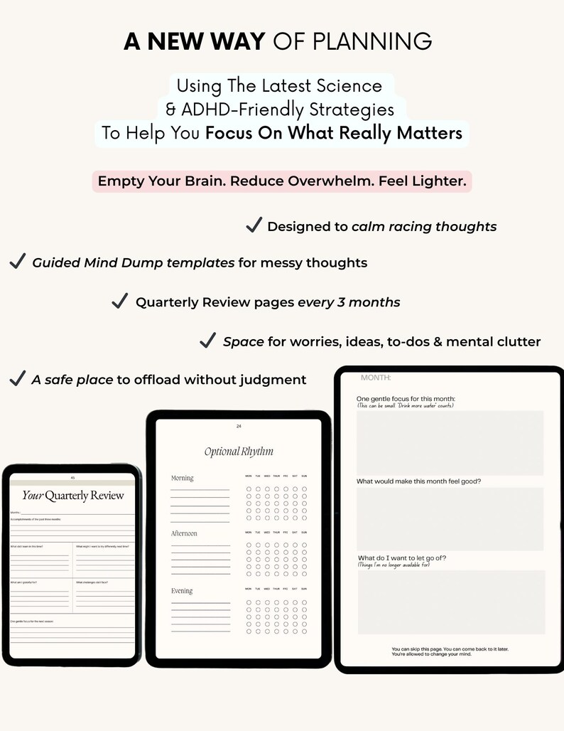 ADHD Digital Planner | Undated Printable Planner | 120+ Pages | Daily ...