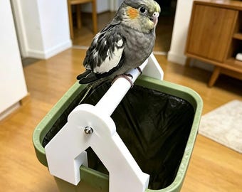 Parrot Trash Can Perch | 3D printed clip-on stand