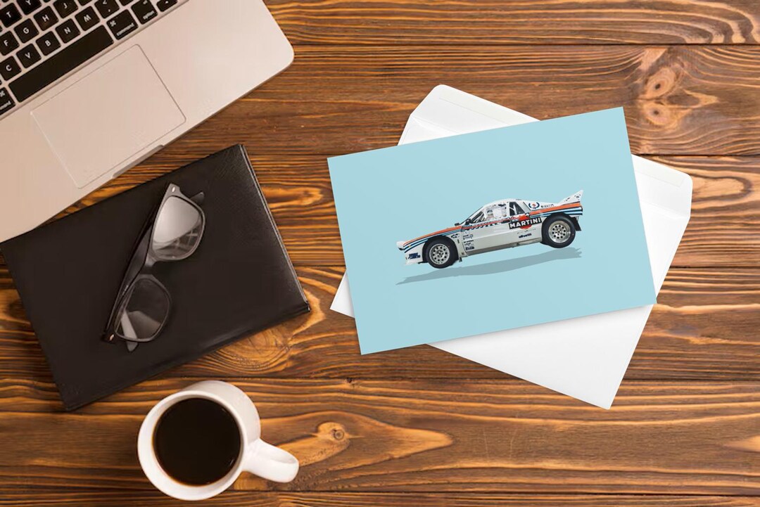 Lancia Rally Car Greeting Card | Birthday Card | Fathers Day Card ...