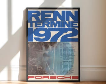 Porsche Renn Termine 1972 | Porsche Poster Art