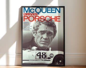 Porsche Steve McQueen | Vintage Art Poster