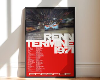 Porsche Renn Termine 1971 | Porsche Poster Art