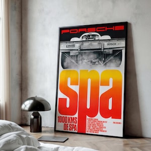 Vintage Porsche 917 Racing Poster | Spa Francorchamps Art Print image 4