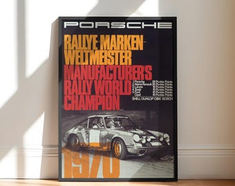 Porsche Rally World Champions 1970 | Porsche 911 Poster Art