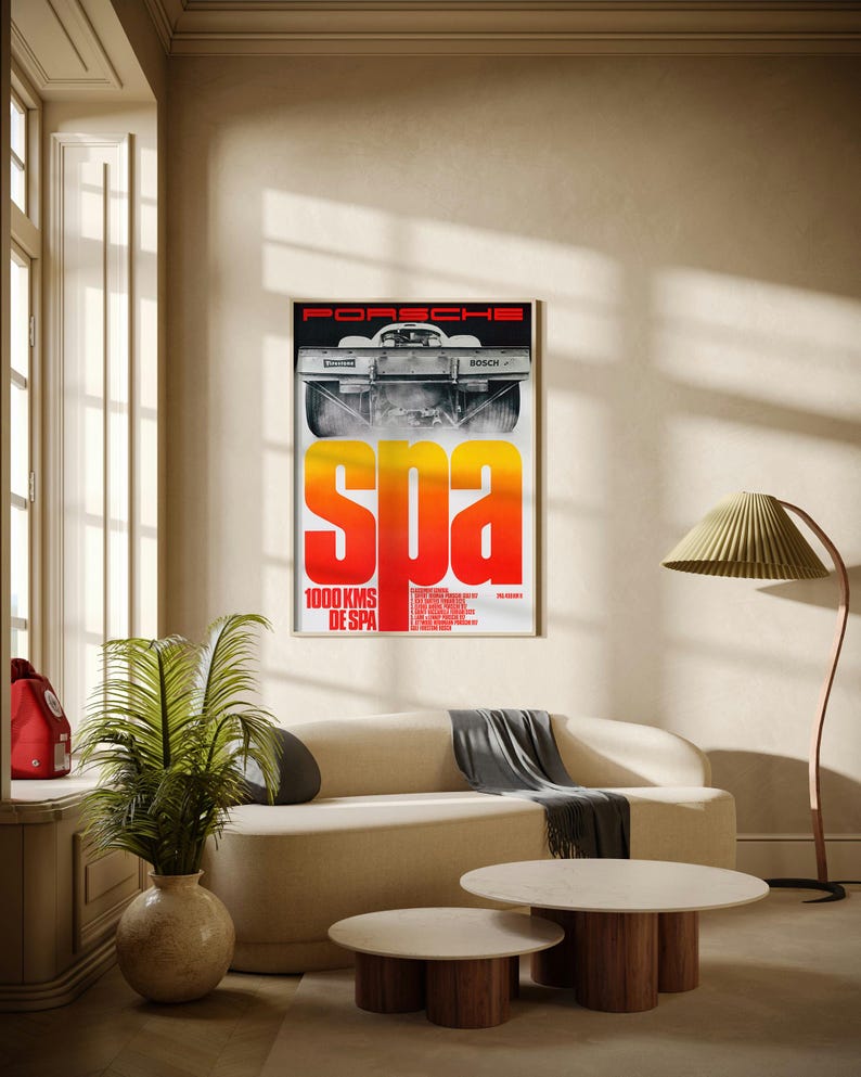 Vintage Porsche 917 Racing Poster | Spa Francorchamps Art Print image 5