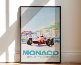 F1 Monaco | Monte Carlo F1 Vintage Art Poster
