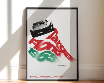 Targa Florio 1965 Poster | Vintage Racing Art, Sicily Motorsport Porsche