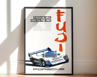 Fuji 1983 Porsche | Porsche 956 Poster Art