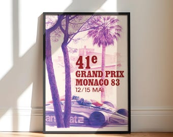 Monaco Grand Prix 1983 Poster | Vintage F1 Racing Art