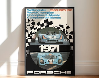 Porsche 1971 | Porsche Gulf Martini Poster Art