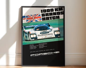 Brands Hatch Porsche 1985 | Rothmans Porsche 962 Poster Art