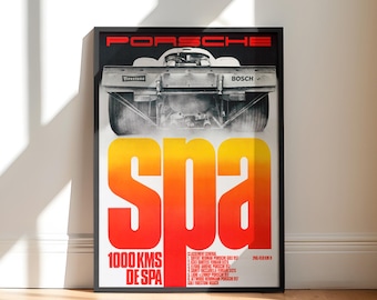 Vintage Porsche 917 Racing Poster | Spa Francorchamps Art Print