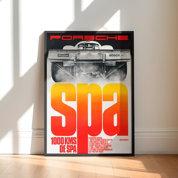 Vintage Porsche 917 Racing Poster | Spa Francorchamps Art Print