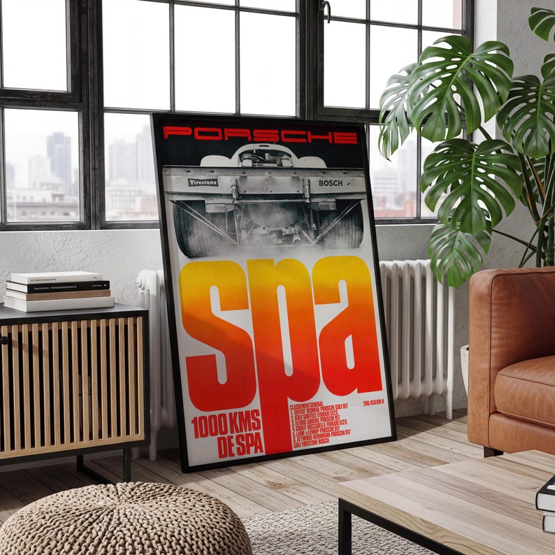 Vintage Porsche 917 Racing Poster | Spa Francorchamps Art Print image 2