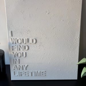Quote 3D Bespoke Textured Canvas | Any Personalisation image 6