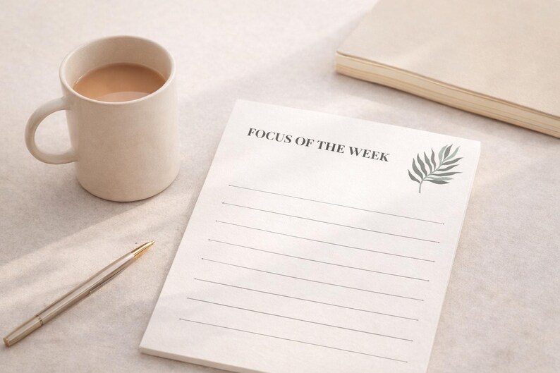 Weekly Writing Focus Weekly Focus Planner Printable | Minimalist Focus of the Week | Calm ...