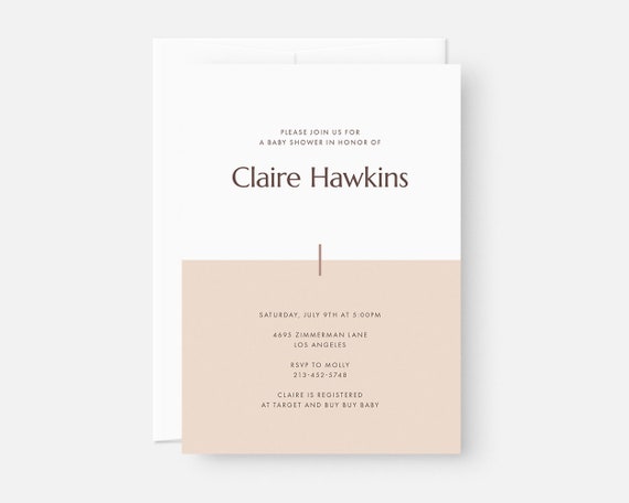 minimalist baby shower invitation