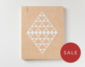 Sale - Diamond Screen Print on Wood - 11x14" Wall Decor