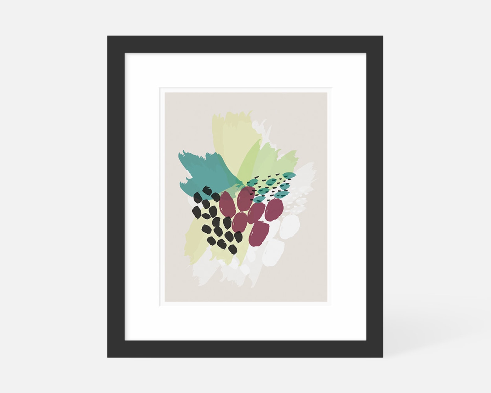 Abstract Wall Art / Modern Abstract Art / Pink and Green / Etsy