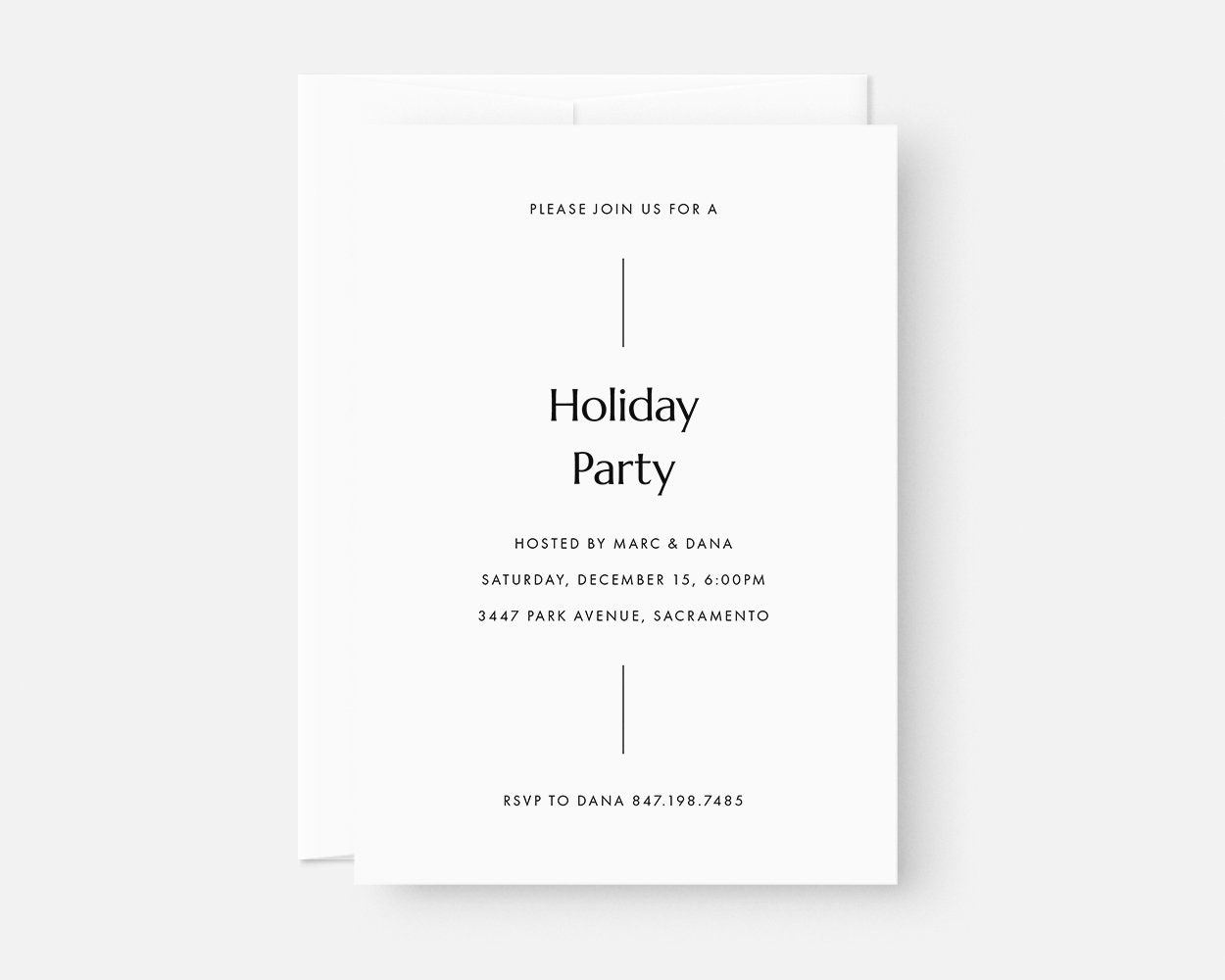Black and White Minimalist Holiday Party Invitation Cards Etsy