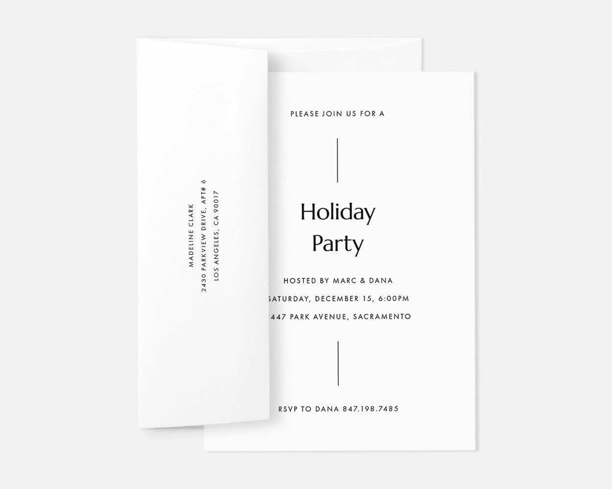 Black and White Minimalist Holiday Party Invitation Cards Etsy