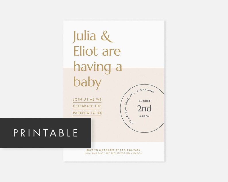 Printable Couples Baby Shower Invitation / Custom Coed Baby Etsy