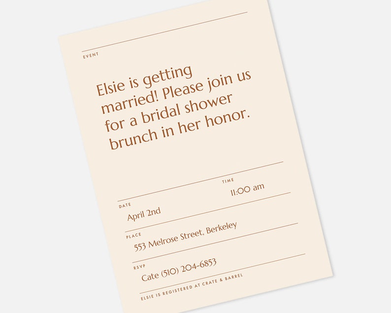 Printable Bridal Shower Invitation PDF / Custom Bridal Shower Etsy