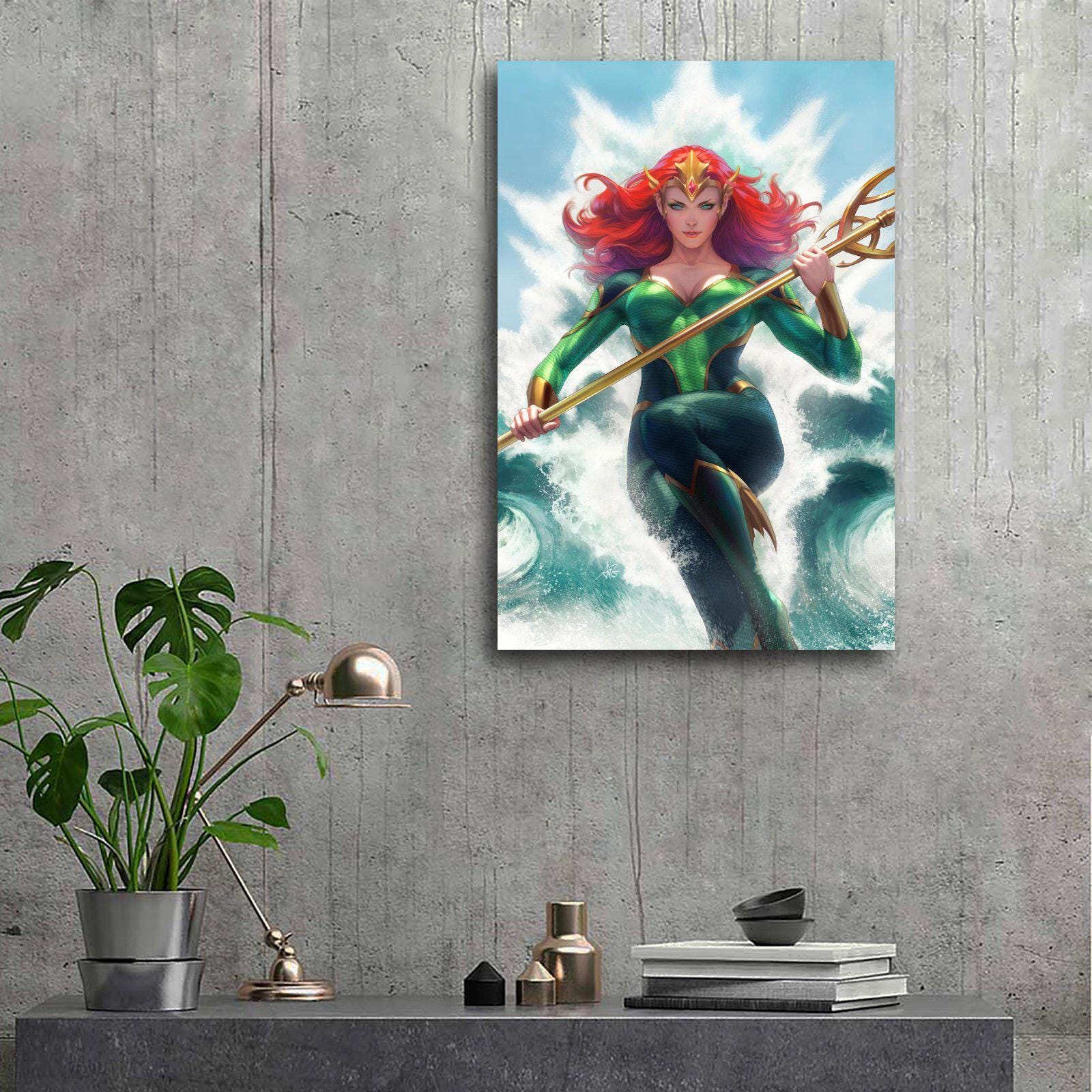 Queen of Atlantis Canvas Print - Superheroine Art - Etsy