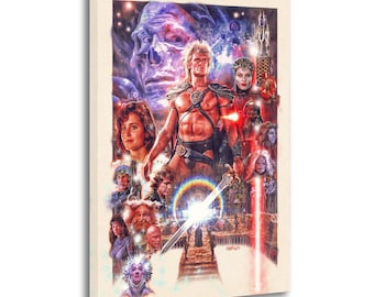 1987 He-Man & Skeletor Movie Poster, Master of the Universe Art Print