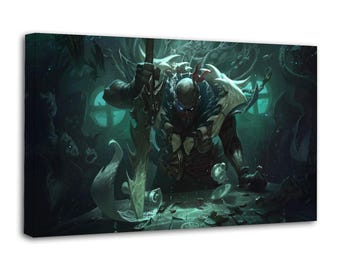 Blood Moon Pyke Videospiel Malerei Wand Dekor Kunstwerk Druck Poster Badezimmer Schlafzimmer Wohnzimmer Wohnkultur