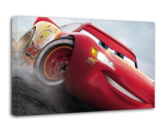 Lightning McQueen Kunstdruck, Kinderzimmer Dekor