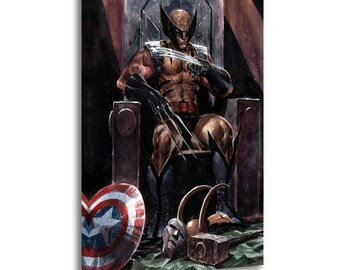 ウルヴァリンとアベンジャーズの玉座プリントポスター バスルーム 寝室 リビングルーム ホームデコレーション