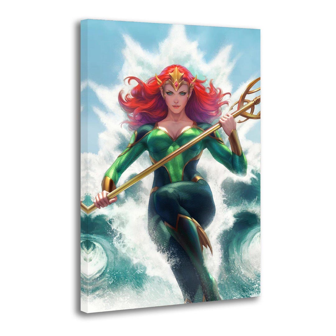 Queen of Atlantis Canvas Print - Superheroine Art - Etsy