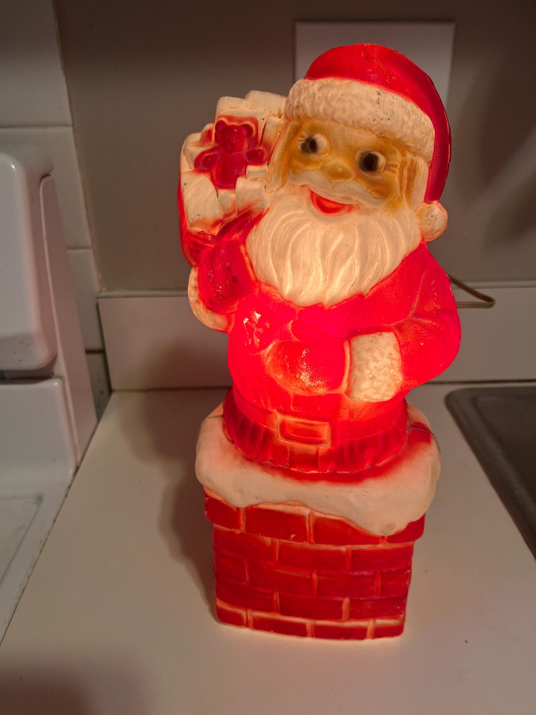 Plastic Light Up Santa