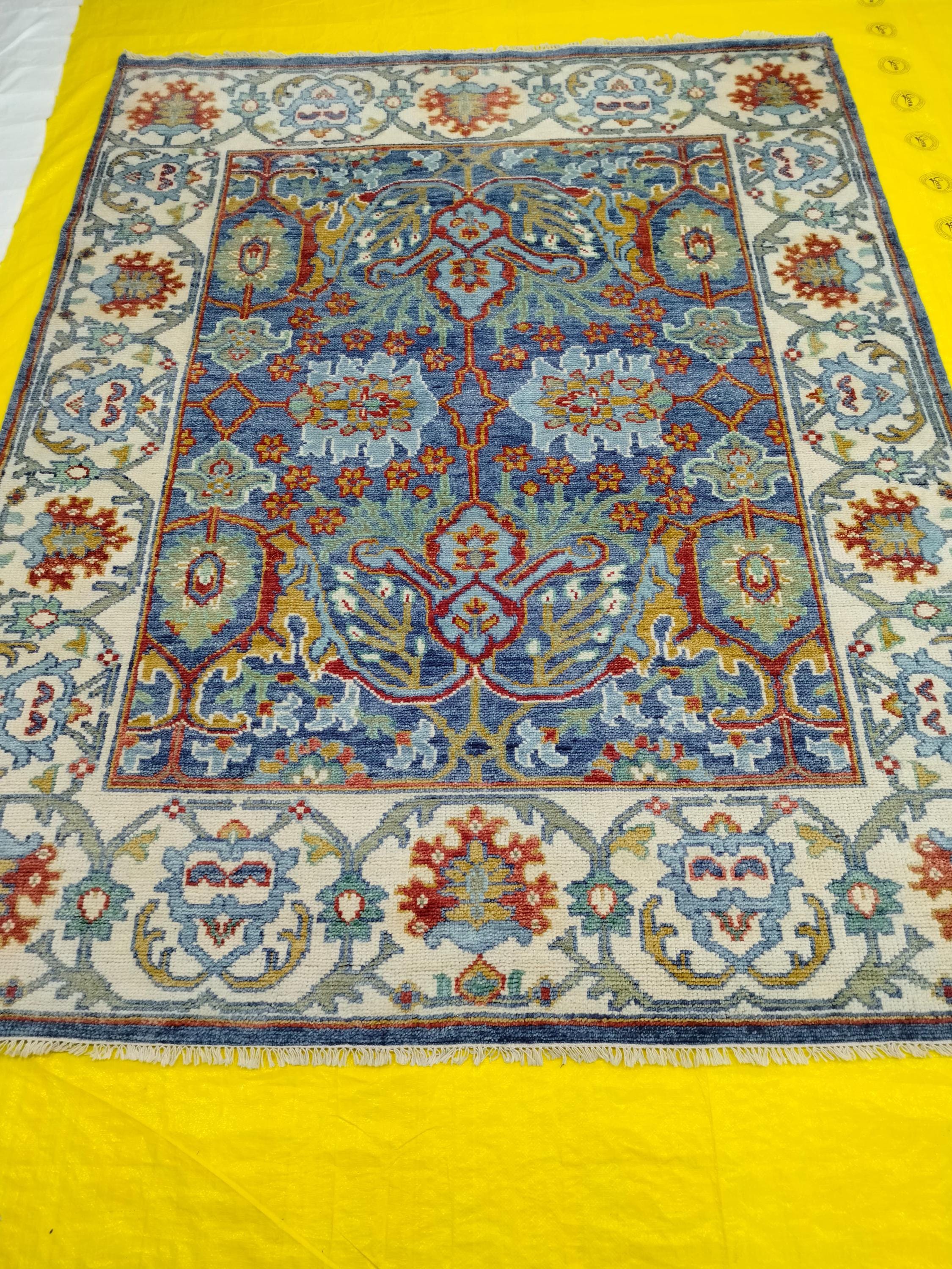 Vintage Blue Persian Style Rug,floral Oriental Area Rug,traditional ...