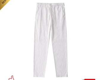 Pantalones de lino y algodón para hombre: pantalones ligeros y transpirables para un estilo casual y urbano.