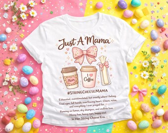 String Cheese Mama PNG, Coffee Mom Life Clipart (Digital Download)