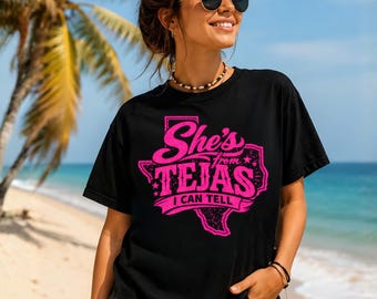 Texas Graphic PNG | Pink Tejas Country Tee (Digital Download)