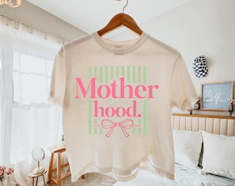 Striped Coquette Motherhood PNG, Trendy Mama Sublimation Design (Digital Download)