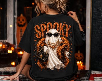 Glam Ghost Png | Preppy Ghost Png | Bling Design | Halloween Designs | Boujee Png | Leopard Print Png | Ghost Graphic | Spooky Graphic