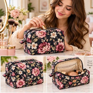 Quilted Pouch Sewing Pattern PDF, Zipper Cosmetic Bag Pattern, Boxy Makeup Travel Pouch, DIY Fabric Pouch Pattern, Instant Download