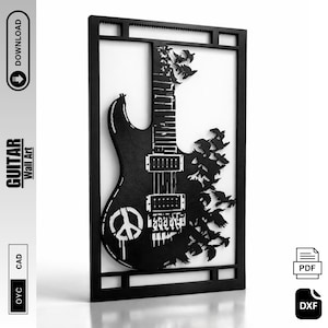 Electric Guitar Wall Art DXF SVG CNC Laser Cut File