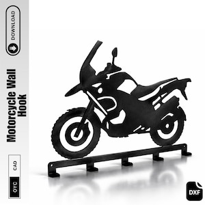 BMW Enduro Motorcycle Wall Hanger DXF File, Metal Bike Wall Hook Laser Cut Design