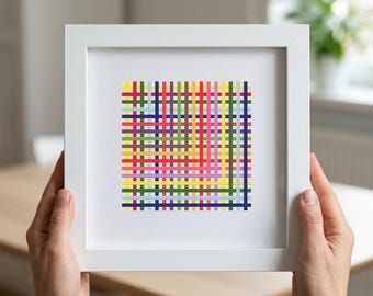 Geometric Lines Cross Stitch Pattern - Colorful Abstract Embroidery PDF, Modern Minimalist Wall Art, Easy Counted Chart, Contemporary Design